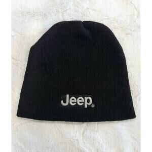 New Authentic JEEP Knit Beanie Hat Cap OS Winter OEM Logo Black Wrangler Unisex
